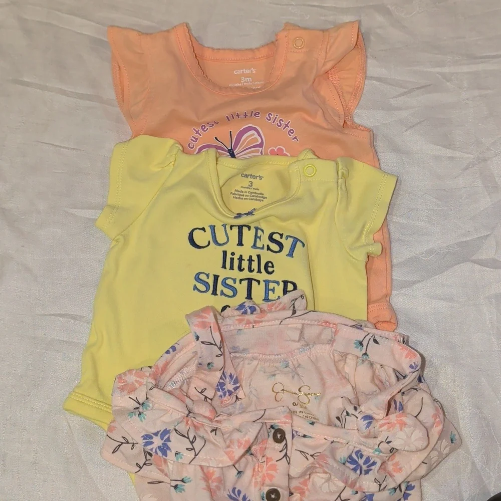 Baby Girl (0-3 Mo.) Summer Lot (26 PCs) Mostly New Carter's 2 